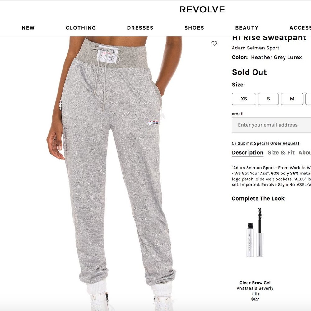 Adam Selman Sport Hi Rise Sweatpant